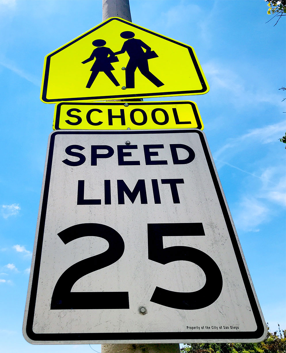 School Zone Speed limit sign