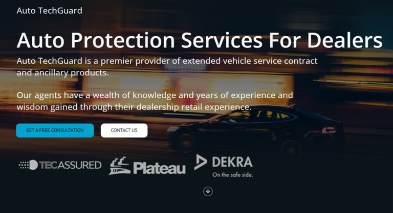 new auto techguard website design